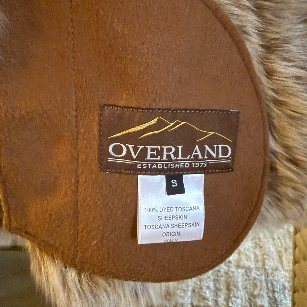 Overland Natasha Hooded Toscana Sheepskin Brown Leather and Fur Coat Small - Picture 10 of 11